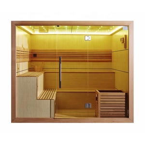 Salas de vapor de madera de fábrica Sauna de lujo para interiores Vapor seco Sala de sauna de 2,4 m para 6 personas - Product Image 1