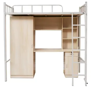 University Apartment Bed Metal Frame Bunk Bed Staff Dormitory Wooden Bed School Furniture for Student