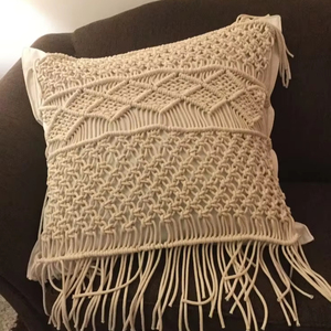 Tassel Macrame Cushion Cover, Decorative Pillow Case - Product Image 1