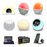 Support de chargeur sans fil rapide PD 15W avec veilleuse, station de charge 6-en-1 Type-C pour montre intelligente, écouteurs et microphone