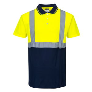 HI-VIS polo de sécurité à bande réfléchissante à 2 tons chemise à manches courtes haute visibilité avec logo t-shirt - Product Image 3