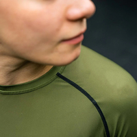 Rashguard BJJ pour homme à manches courtes en nylon écologique personnalisé 220g, respirant, anti-UV, compression, anti-bactérien, séchage rapide, MMA
