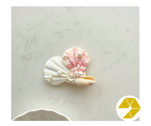 Handcrafted Seashell Hair <b>Clips</b> for Summer Style - Ocean Clam & Star Designs with Claw Details Ideal for Babies Bulk Savings Now - Product Image 3