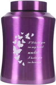 Jusqu'à 160 lb Urnes pour cendres Urnes décoratives papillon adulte adulte pour funérailles (papillon violet 160 pouces cubes) - Product Image 2