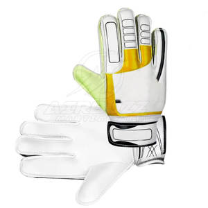 Guantes de portero OEM personalizables de alta calidad para adultos hechos en Pakistán con su propio logotipo con cuero de calidad - Product Image 4