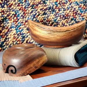 Cuenco de hilo de madera hecho a mano con recorte de remolino para tejer suministros de ganchillo organizador de soporte de hilo ligero portátil - Product Image 2