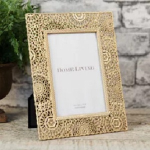 High Quality Handmade Green Velvet and <b>Deep</b> Gold <b>Photo</b> <b>Frame</b> with Designer Border Best Home Table Decor at Low Price - Product Image 2