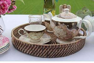 Produits très vendus Plateau de service en rotin tressé Grand plateau de service ovale en rotin avec des matériaux naturels - Product Image 5