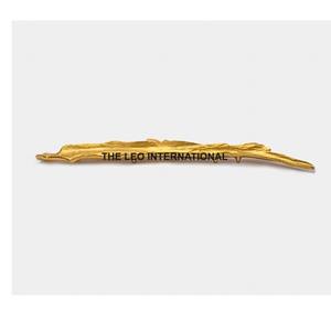 Plateau et assiettes créatifs en aluminium plaqué or, style français, motif feuille, finition sous glaçure - Product Image 4