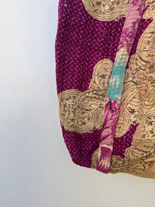 Fait à la main Kantha Stitch Vintage sac fourre-tout décontracté pour les femmes coton Kantha matériel deux poignées multi-fonction sac à provisions - Product Image 6