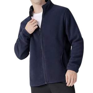 Chaqueta de lana polar con cremallera completa de manga larga para hombre de diseño único, ropa de abrigo informal cálida de invierno - Product Image 3