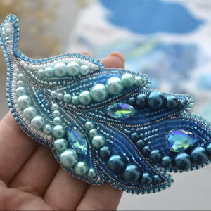 Beaded brooches Handmade designer brooch. High quality accessories. <b>Unique</b> design brooch. <b>Baby</b> shower best <b>gift</b>. - Product Image 1