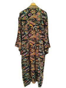 Bata de seda hasta el tobillo Bata multicolor Ropa de noche Bata India Vintage Seda reciclada Sari Kimono, - Product Image 5