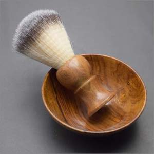 Blaireau de rasage végan pour hommes avec poils de blaireau Finition mate Poignée en plastique acrylique en forme de taille pour le toilettage de la barbe - Product Image 4