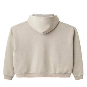 Sudaderas CON CAPUCHA DE Terry de gran tamaño de alta calidad para hombre, logotipo personalizado, estampado DTG, lavado ácido Vintage, doble capucha con cremallera para invierno - Product Image 6