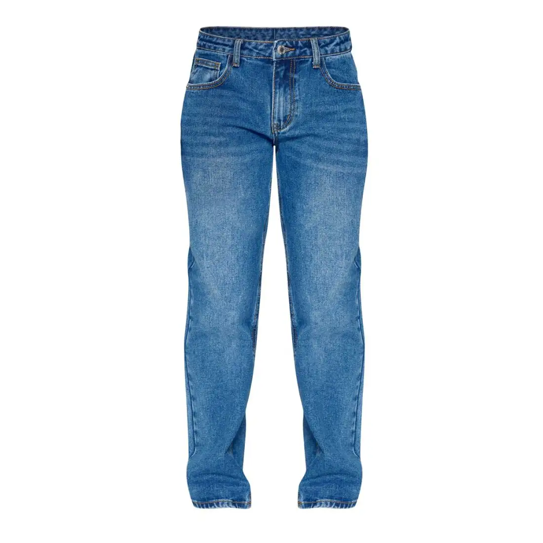 Westliche individuelle Indigo Blue Wash starre niedrige Steigung gerader Bein Jeans Luxus Denim Overall Damen Mama Baggy Hose Großhandel Damenjeans