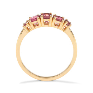 Emerald Cut Nigerian Rubellite <b>Ring</b> in 9K Yellow <b>Gold</b> 0.79ct <b>Dainty</b> Gemstone Jewelry - Product Image 3