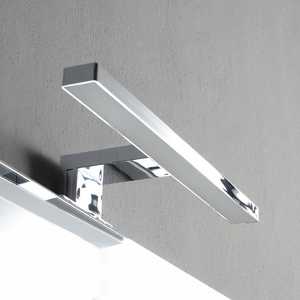 Mueble de Baño Suspendido Blanco Brillante de 80 cm con Espejo Superior de Roble Natural y Lámpara Baltimora - Product Image 5