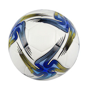 Ballon de football en cuir PU taille 5, design de machine de football pakistanais, service OEM, ballon de football laminé bicolore - Product Image 4