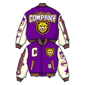 Chaqueta Bomber Varsity para jóvenes con parche bordado personalizado OEM de fabricante, chaqueta Letterman de lana para hombre, chaqueta para clubes de béisbol - Product Image 1