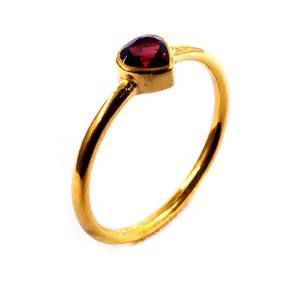 Traditionnel 925 Sterling Silver Plaqué Or Bas quantité minimale de commande Mariage Fiançailles Femmes Porter Grenat Bague De Pierres Précieuses - Product Image 1