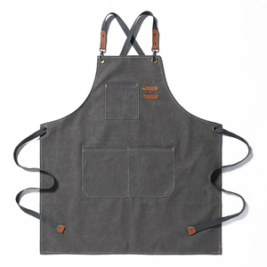 Delantal de babero de mezclilla de lona gruesa para hombre y mujer de alta marca, taller de cocina, delantal de trabajo pesado, accesorios de cocina para el hogar - Product Image 1
