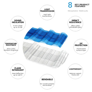 <span class=keywords><strong>Lastra</strong></span> Ondulata <span class=keywords><strong>Trasparente</strong></span> in <span class=keywords><strong>Policarbonato</strong></span> (PC) Resistente ai Raggi UV per Coperture a Prezzo Conveniente - Product Image 4