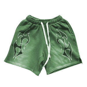 Vêtements décontractés courts en strass délavés à l'acide personnalisés pour hommes Shorts pour hommes avec sérigraphie - Product Image 1