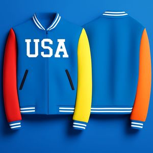 Veste de baseball personnalisée vintage aux couleurs contrastées Blouson style streetwear brodé avec serviette pour homme Vestes universitaires pour hommes - Product Image 5