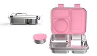 Boîte à bento en acier inoxydable pour enfants Compartiments à couvercle en silicone étanche Passe au lave-vaisselle Conteneur à lunch chauffant Boîte à lunch