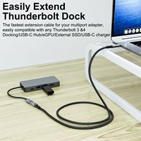 Câble d'extension USB4 Type C mâle vers femelle 40 Gbps 240 W PD 3.2 8K 60 Hz en alliage d'aluminium et nylon tressé pour hub de station d'accueil, eGPU, SSD