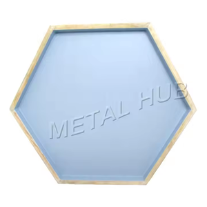 Bandejas hexagonales de alta calidad para servir, nuevo diseño, pantalla decorativa multifunción de madera maciza Natural, proveedor a granel - Product Image 1