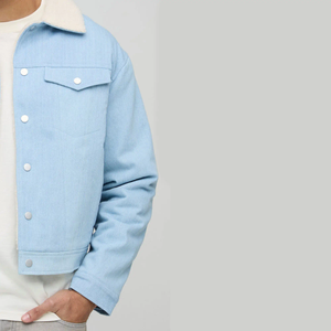 Chaquetas vaqueras de punto transpirables hechas a medida con cuello levantado largo para hombre más vendidas para invierno de alta calidad impermeables y de secado rápido - Product Image 4