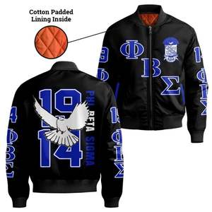 Veste universitaire grecque en satin bleu Phi Beta Sigma 1914, vêtements de fraternité Big Sigma, vêtements d'université personnalisés, vêtements d'extérieur - Product Image 4