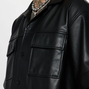 Camisa de chaqueta de invierno personalizada, camisas de colores, camisas abotonadas de cuero de alta calidad para hombres 2025 - Product Image 6