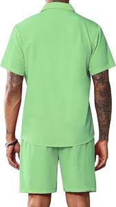 Ensembles de vêtements de sport décontractés pour hommes, respirants et confortables, polos à fermeture éclair quart et shorts - Product Image 4