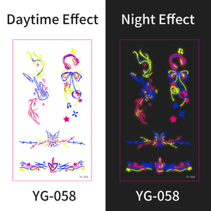 New Design Fluorescence Glow under the Black Light Fun Party <b>Tattoo</b> Stickers - Product Image 2