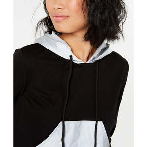 Felpa con Cappuccio Riflettente a Contrasto per Donna, Traspirante in Seta con Motivo a Lettere, Stile Casual per la Stagione Invernale, Taglia X-Large - Product Image 3