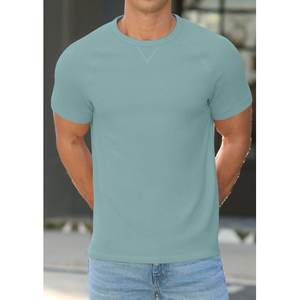 Mens <b>Waffle</b> Crew Neck <b>Shirts</b> Slim Fit Short Sleeve Casual T-<b>Shirt</b> - Product Image 5