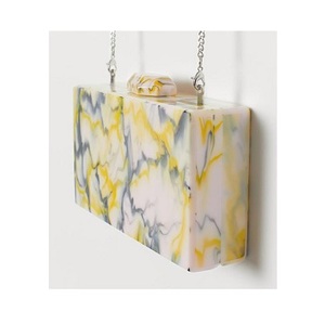 กระเป๋าคลัทช์สำหรับงานแต่งงานทำจากโลหะทำจากเรซินกระเป๋าถือสายโซ่เรซินอย่างหรูหราในยุโรปและอเมริกา - Product Image 3