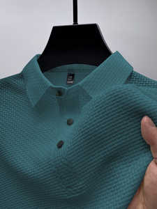 100% algodón antiarrugas para hombres para camisetas de Polo nuevo patrón sólido ropa informal color personalizado camisa de manga corta-venta al por mayor - Product Image 2