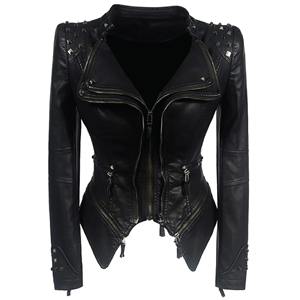 Veste en cuir véritable décontractée personnalisée en cuir véritable avec capuche Look élégant Womens Stylish Fashion Leather Jackets authentique - Product Image 1