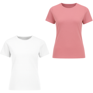 Camiseta de Algodón Lisa para Mujer, Ligera y Cómoda, Disponible en Colores y Logotipos Personalizados, Camiseta para Mujer, Mayorista - Product Image 1
