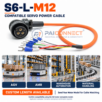 Câble d'alimentation servo PAICONNECT S6-L-M12 compatible Inovance pour moteur ISMH3 2,9 kW, longueur personnalisée, remplacement et maintenance