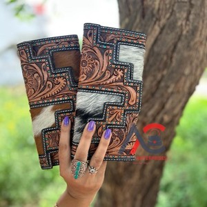 Cartera de Piel de Vaca Vintage, Cartera de Cuero de Piel de Vaca, Regalos de Regalo, Novedad - Product Image 1