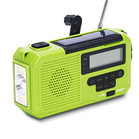 Radio AM/FM portable d'urgence à énergie solaire avec manivelle intégrée et écran de lampe torche