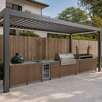 Cuisine barbecue extérieure  et station de grill pour villas Four électrique encastré sur mesure et gril en acier inoxydable