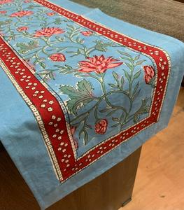 <strong>Indian</strong> High Quality <strong>Block</strong> <strong>Printed</strong> Thicken Cotton Canvas <strong>Fabric</strong> Hand <strong>Block</strong> <strong>Printing</strong> Table Runner for Home Decoration - Product Image 3