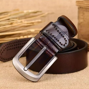Cinturones de cuero de piel de vaca para hombre de alta calidad del mejor fabricante con acero para hebilla Último diseño MOQ bajo - Product Image 6