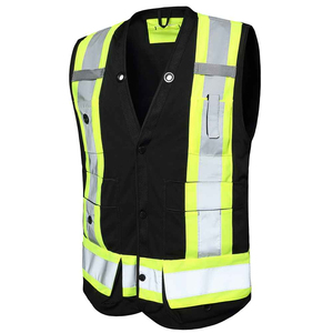 Veste réfléchissante à fermeture éclair de haute qualité en gros, gilet de sécurité avec gilet réfléchissant à carreaux pour la sécurité routière, utilisation hivernale - Product Image 2